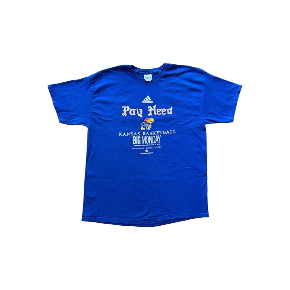 Vintage Y2K Adidas Kansas Jayhawks Big Monday Tee XL